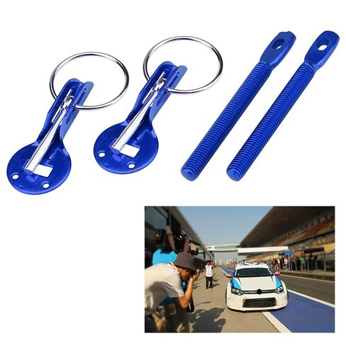 Universal Hood Latch Lock, Blue Lock Pins Hood Pin Lock Kit 4 Colors Stainless Steel Hood Latch Pins Hood Pin Lock Latch Car Hood Pins Lock Latch Kit for Car Racing Sport (Blue) in Saudi Arabia