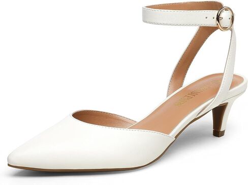 أحذية DREAM PAIRS بكعب منخفض للنساء في فستان الزفاف وأحذية ذات مقدمة مغلقة in Saudi Arabia