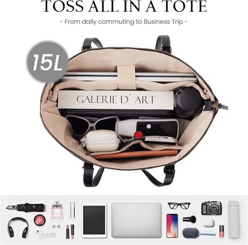 Genuine Leather Tote Bag for Women Large Work Tote Purse with Adjustable Strap Top-Handle Handbags with Zipper in Kuwait