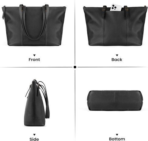 Genuine Leather Tote Bag for Women Large Work Tote Purse with Adjustable Strap Top-Handle Handbags with Zipper in Kuwait