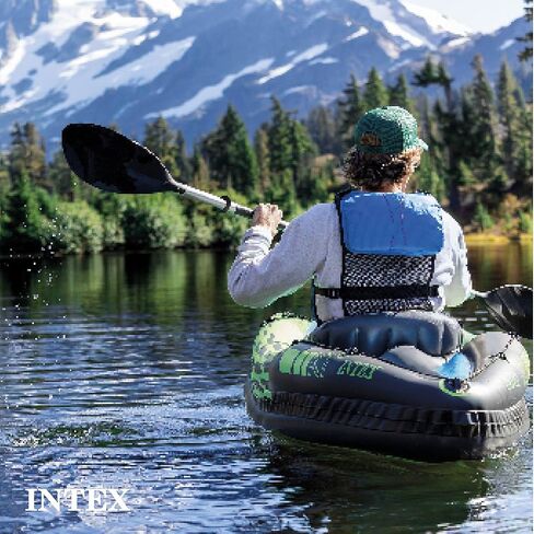 INTEX 68305EP Challenger K1 Inflatable Kayak Set: Includes Deluxe 86in Aluminum Oar and High-Output Pump – Adjustable Seat with Backrest – Removable Skeg – 1-Person – 220lb Weight Capacity in Saudi Arabia