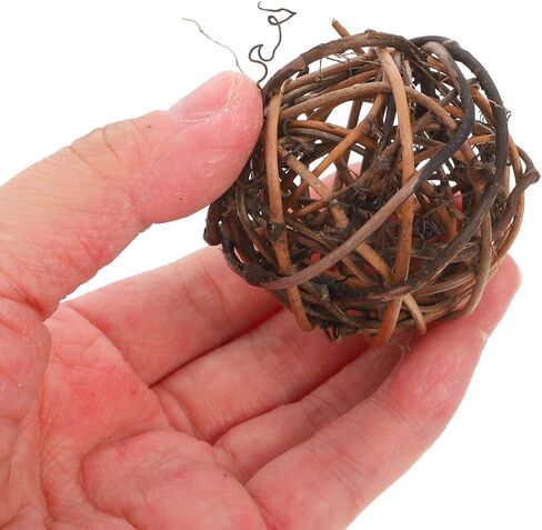 Rattan Decor 10pcs Decorative Wicker Rattan Balls Vase Filler Grapevine Christmas Baubles Ornament for Christmas Party Wall Decoration Bird Chew 5cm Decorative Balls in Saudi Arabia