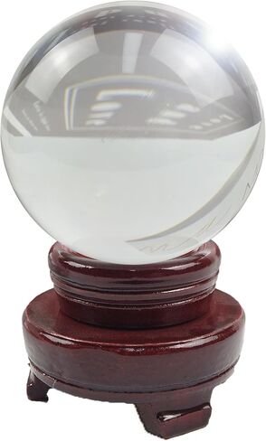 LUSTERING Crystal Ball with Stand, Large Crystal Sphere - Witchcraft and Functional Magical Accessory for Gifts, Home Office Decor (60mm) in Kuwait