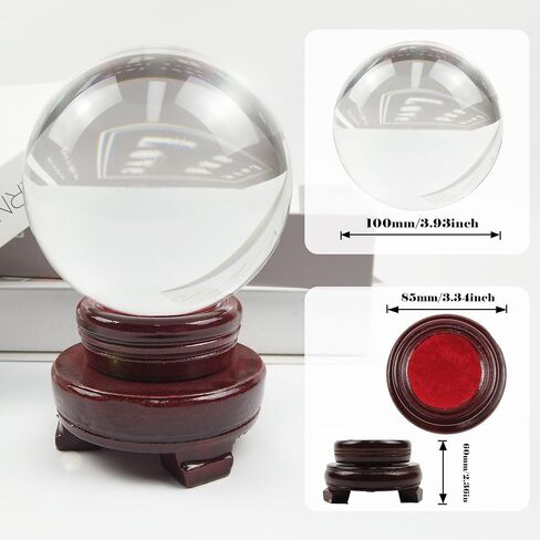 LUSTERING Crystal Ball with Stand, Large Crystal Sphere - Witchcraft and Functional Magical Accessory for Gifts, Home Office Decor (60mm) in Kuwait