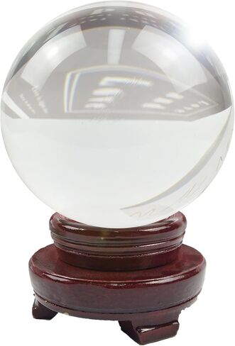 LUSTERING Crystal Ball with Stand, Large Crystal Sphere - Witchcraft and Functional Magical Accessory for Gifts, Home Office Decor (60mm) in Kuwait