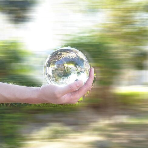 LUSTERING Crystal Ball with Stand, Large Crystal Sphere - Witchcraft and Functional Magical Accessory for Gifts, Home Office Decor (60mm) in Kuwait