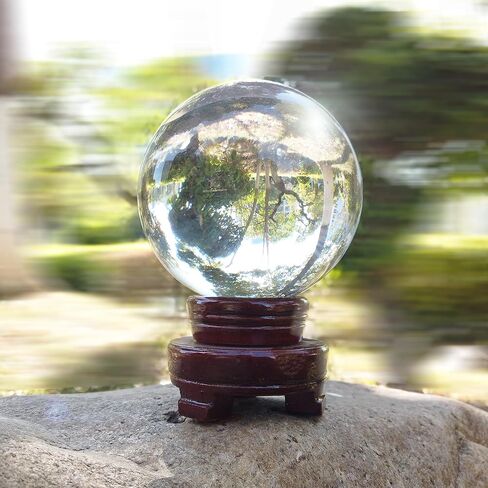 LUSTERING Crystal Ball with Stand, Large Crystal Sphere - Witchcraft and Functional Magical Accessory for Gifts, Home Office Decor (60mm) in Kuwait