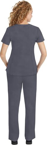 Healing Hands Scrub Set for Women with 5 Pockets, V-Neck Scrub Top 2278, and Taylor Pants 9095 with 2-Way Stretch Technology,Pewter - L Top/L Pant in Saudi Arabia
