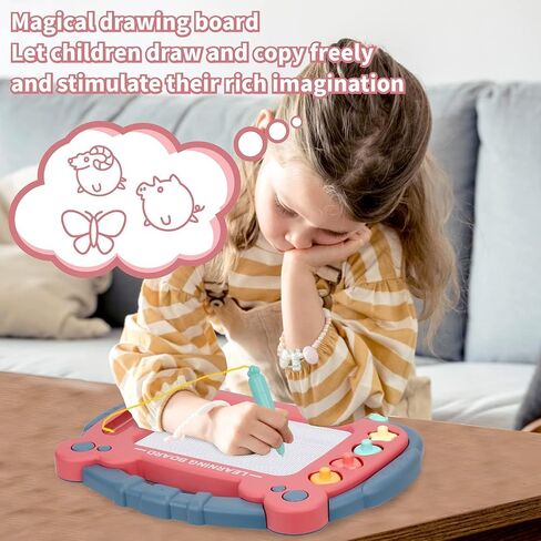 HCFJEH لوحة رسم مغناطيسية للأطفال الصغار 1-3، لوحة كتابة خربش ملونة قابلة للمسح، لوحة رسم الرسم التعليمي، أفضل هدايا عيد الميلاد وعيد الفصح وعيد الهالوين للأطفال للأولاد والبنات (أزرق) in Kuwait