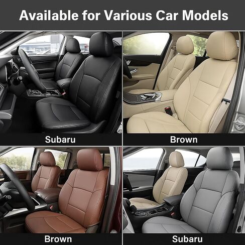 غطاء مقعد جلدي مثقب تان | متوافق مع 2015-2017 Subaru Outback و 2015-2019 Legacy-يناسب مقاعد ساخنة و A/C (تان ، قاع السائق) in Kuwait