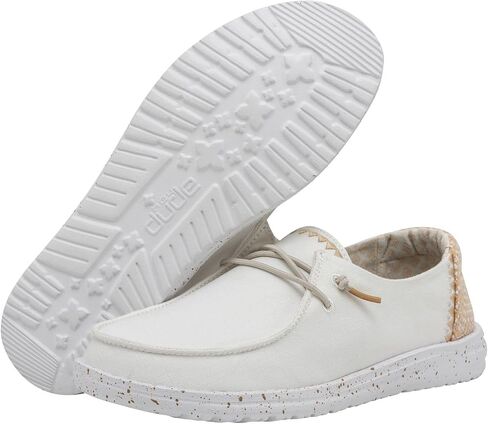 Hey Dude Women's Wendy Chambray White Size 8 | Women's Shoes | Women's Slip On Shoes | Comfortable & Light-Weight in Saudi Arabia
