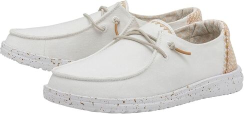 Hey Dude Women's Wendy Chambray White Size 8 | Women's Shoes | Women's Slip On Shoes | Comfortable & Light-Weight in Saudi Arabia