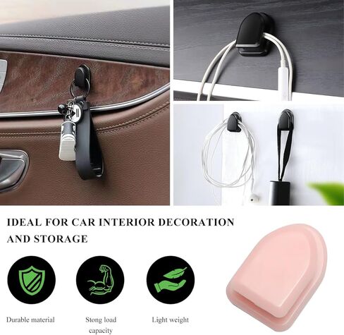 5 PCS Car Mini Hooks ، Ho -Auto Dashboard متعددة الوظائف ربط شماعات المقعد الخلفي للمادة الداخلية ، ملصقات خطاف الحامل المعلق للمفاتيح للمفاتيح (أسود) (أسود) in Kuwait