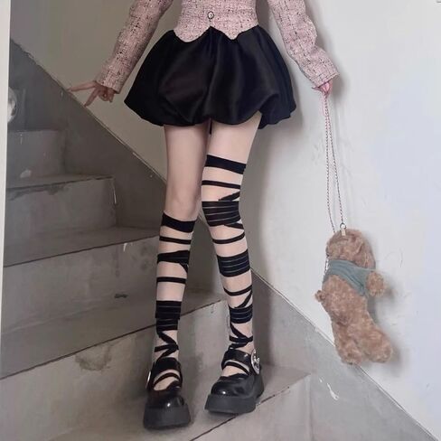 2 Pack Gothic Tights Stockings for Women Trashy Y2k Ripped Tights Women's Sheer Thigh High Socks in Saudi Arabia