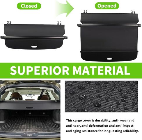 غطاء الجذع الخلفي من البضائع يناسب Subaru Outback Black 2010-2014 أمن الجذع الخلفي تغطية محمية الظل للسيارة (فقط للخلع اليدوي) in Kuwait