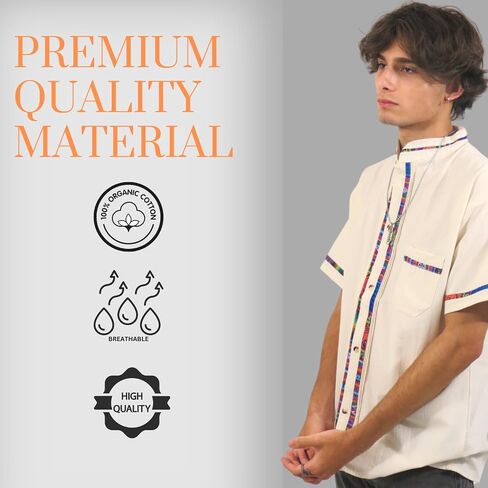 Traditional Mexican Toluca Shirt for Men, Guayabera Style Men's Shirts for Summer, Casual, Cultural & Wedding in Kuwait