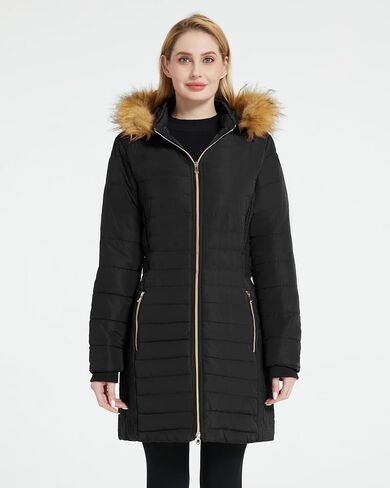 wantdo Women's Long Winter Puffer Coat Warm Waterproof Jackets with Faux Fur Hood in Saudi Arabia