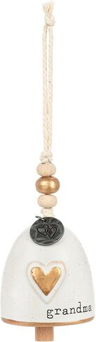 DEMDACO Inspired Holiday Red and White 2 x 2.5 Inch Stoneware Metal Charm, Beaded Rope Hanger, Boxed, Mini Christmas Tree Decoration Bell Ornament, Believe in Saudi Arabia
