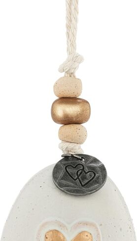 DEMDACO Inspired Holiday Red and White 2 x 2.5 Inch Stoneware Metal Charm, Beaded Rope Hanger, Boxed, Mini Christmas Tree Decoration Bell Ornament, Believe in Saudi Arabia