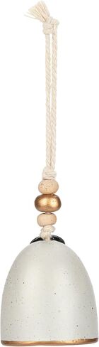 DEMDACO Inspired Holiday Red and White 2 x 2.5 Inch Stoneware Metal Charm, Beaded Rope Hanger, Boxed, Mini Christmas Tree Decoration Bell Ornament, Believe in Saudi Arabia