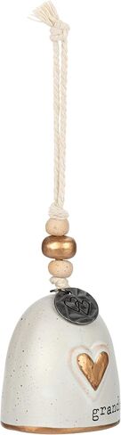 DEMDACO Inspired Holiday Red and White 2 x 2.5 Inch Stoneware Metal Charm, Beaded Rope Hanger, Boxed, Mini Christmas Tree Decoration Bell Ornament, Believe in Saudi Arabia