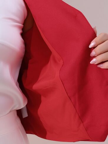 Agnes Orinda Plus alse ind step للنساء بلا أكمام صهيه بدلة السترة سترة المحصول مع جيوب العمل غير الرسمي in Kuwait