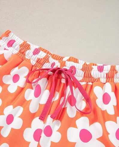 SELINK Womens Summer Pajamas Sets Short Sleeve Flower Print Button Down Sleepwear Loungewear 2 Piece Pj Set in Saudi Arabia