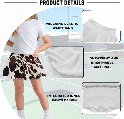 Xpyiqun Tennis Skirt for Girls 5-14 High Waist Athletic Skorts with Pockets Built-in Shorts 2 in 1 in Kuwait