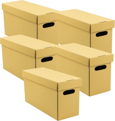 Lineco, RTA Record Storage Carton, 12x15x10 Inch, Archival Acid-Free Buffered Double Layered Panels, No Adhesive or Tools Needed (Pack of 5) Tan in Saudi Arabia