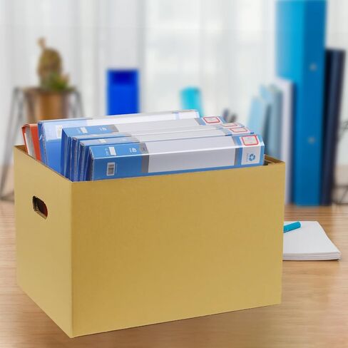 Lineco, RTA Record Storage Carton, 12x15x10 Inch, Archival Acid-Free Buffered Double Layered Panels, No Adhesive or Tools Needed (Pack of 5) Tan in Kuwait