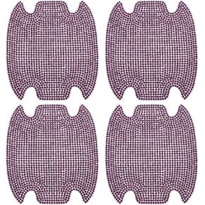 Motoforti Universal Door Door Moalle مقبض فيلم واقعي ملصقات عاكسة مضادة للخلع ، Purple 4 PCS