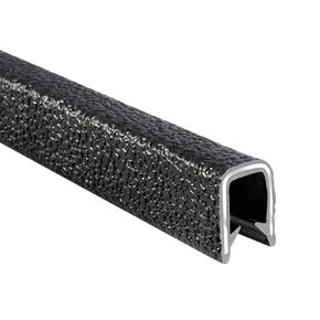 TRIM-LOK Edge Trim - Fits 1/16inch Edge, 7/16inch Leg Length, 25' Length, Black, Pebble Texture - Flexible PVC Edge Protector for Sharp/Rough Surfaces, Easy to Install