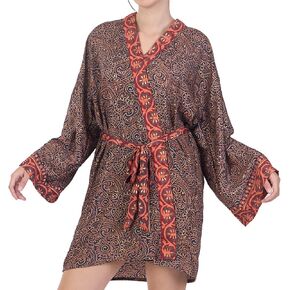 Kimono Boho for Women - 100% Kasturi Cotton - Flattering 3/4 Sleeve - Versatile for Beach, Vacation, Layering