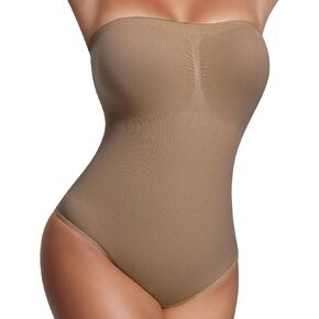 Women's Shapewear Bodysuit Tummy Control Body Shaper Seamless Strapless Shortie Bodysuit for Women Body Thong Underwear