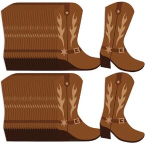 Honoson 50 Pcs Cowboy Boot Decorations DIY Wild West Cowpoke Boots Paper Cutout West Cowboy Themed for Cowpoke Party, Wild Occident Themed Party, Western Celebrations Special Occasions