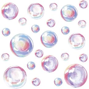 Marspark 24 Pcs Bubble Cutouts Iridescent Bubbles Accents 3 Assorted Size Double Sided Print Mermaid Party Supplier for Mermaid Ocean Under The Sea Themed Birthday Party Backdrop Decorations