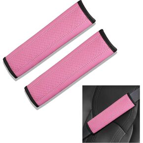 2PCS Car Seat Belt Cover Pads, Leather Seatbelt Covers Protect Shoulder and Neck Car Accessories Interior, Car Decorations Universal Car Seat Strap Pads for Most Cars Trucks
