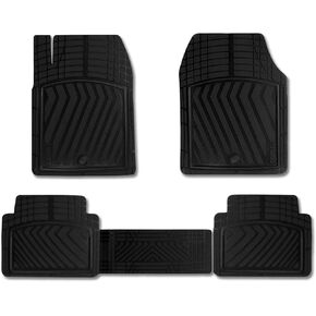 OMAC Floor Mats Liner for Car 3D All-Weather Front Rear Semi-Custom fit 4 Pcs Set Black