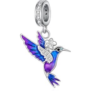 Hummingbird Charm 925 Sterling Silver Hummingbird Charm for Bracelets Hummingbird Jewelry Gifts for Women