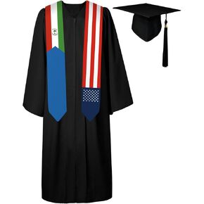 72 بوصة علم غينيا الاستوائية وعلم الولايات المتحدة الأمريكية تخرج SASH للجنسين البالغين سرق Scarf International (لا تشمل ثوب البكالوريا والقبعة) القبعة)