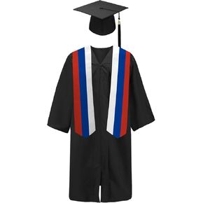 Russia Flag Graduation Sash/Stole/Scarf 180X13CM Double Sided for Study Aboard International Students Graduation Decoration Item Gift