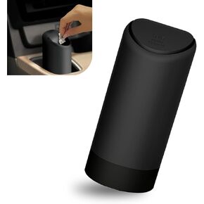1 PC Car Trash Can ، 2.55in × 6.29in صندوق تخزين القمامة ، الملحقات الداخلية للسيارات العالمي ، لمعظم السيارات (أسود)