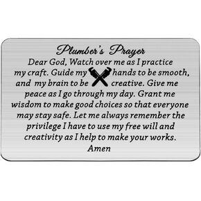 MAOFAED Plumber's Prayer Wallet Card, Plumber Gift, Plumber Dad Present, Father's Day Gift for Dad (Plumber's Prayer)