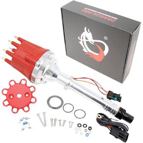 Dragon Fire Performance Marine Pro Billet جاهزة لتشغيل بديل موزع الإشعال الإلكتروني المتوافق مع Chevy 327 350 400 427 454 SBC BBC V8 المحركات البحرية تحل محل 83606 OEM FIT D83606M-DF