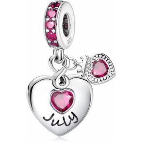 Birthstone Charms for Bracelets and Necklaces S925 Sterling Silver Charm Bead For Family Birthday Women Jewelry Present