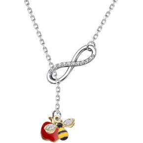 Feelmem Teacher تقدير المجوهرات Apple Honey Bee Charm y Netlace شكرًا لك هدايا التخرج للمعلمين