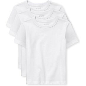 The Children's Place baby boys And Toddler Short Sleeve Basic Layering T-shirt T Shirt, Black/New Navy/Smoke/White 4 Pack, 4T US in Saudi Arabia