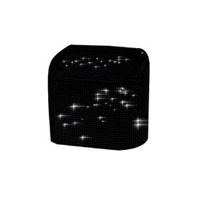 Rhinestone Car Trash Bin, Automotive Garbage Can, Glitter with Lid, Car Accessories, Hanging Auto Garbage Can, Vehicle Plastic Bin, Cars Organizer, Mini Office Trash Bin (Black)