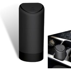 Pack-1 Car Trash Can with Lid, Embedded Design, Waterproof Durable Vehicle Storage Accessories, Universal 6.29In x 2.55In Portable Leakproof Integrated Automotive Trash Can (Black)