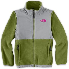 سترة Denali Denali لـ The North Face Girls 12 (الأطفال الصغار/الأطفال الكبار) Grip Green/Metallic Silver/Razzle Pink XL (18/20 Big Kids)